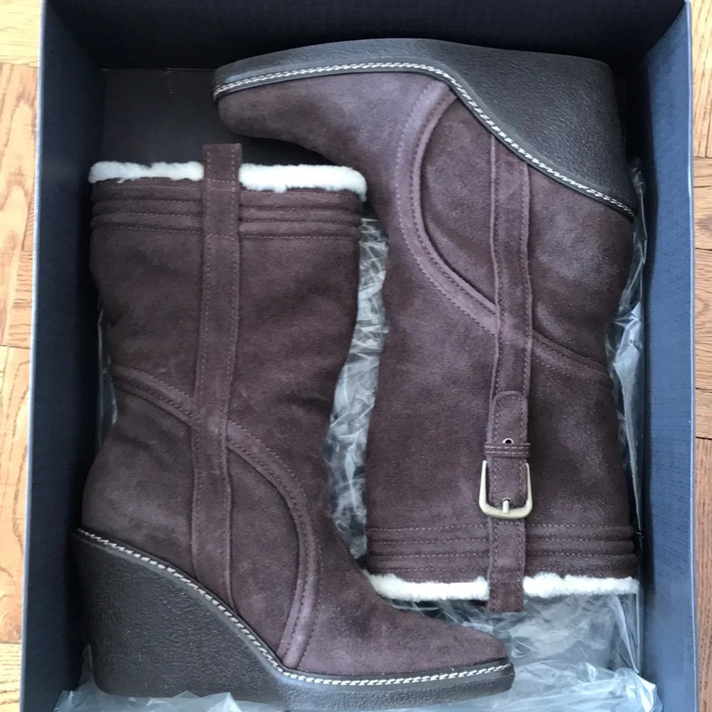 COLE HAAN Suede / shearling BOOTS